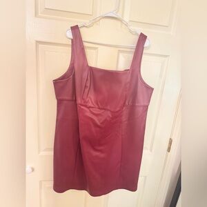 Red Pleather Mini Dress